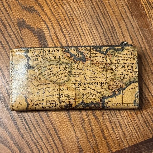 Patricia Nash Map Print Wallet with Zipper Closure - Picture 2 of 4